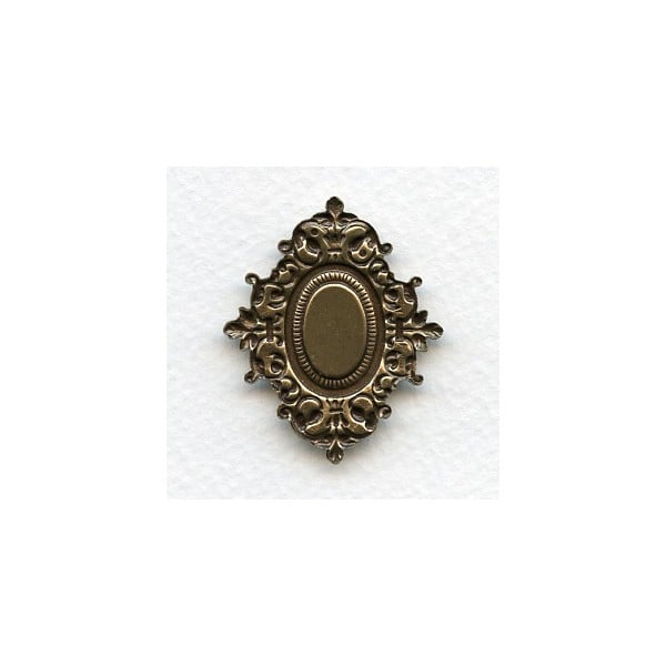 Rococo Style Setting Base Oxidized Brass (1) - Image 2