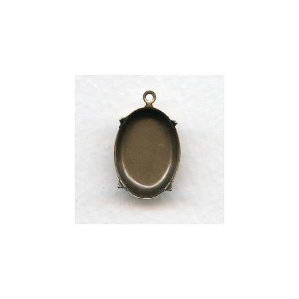 Deep Settings 18x13mm Oxidized Brass (12)