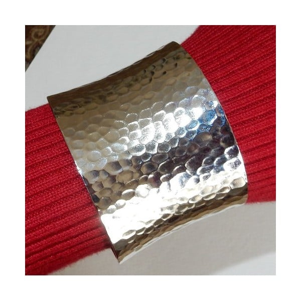 Hammered Concave Bright Silver 49mm Cuff (1) - Image 2