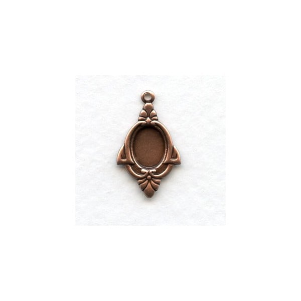 Art Deco Style 8x6mm Settings Oxidized Copper (12)