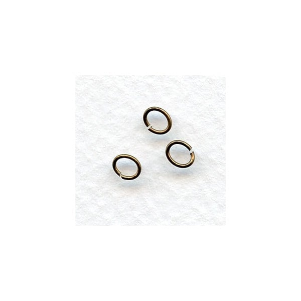 Thin Oval Jump Rings Oxidized Brass 5x4mm