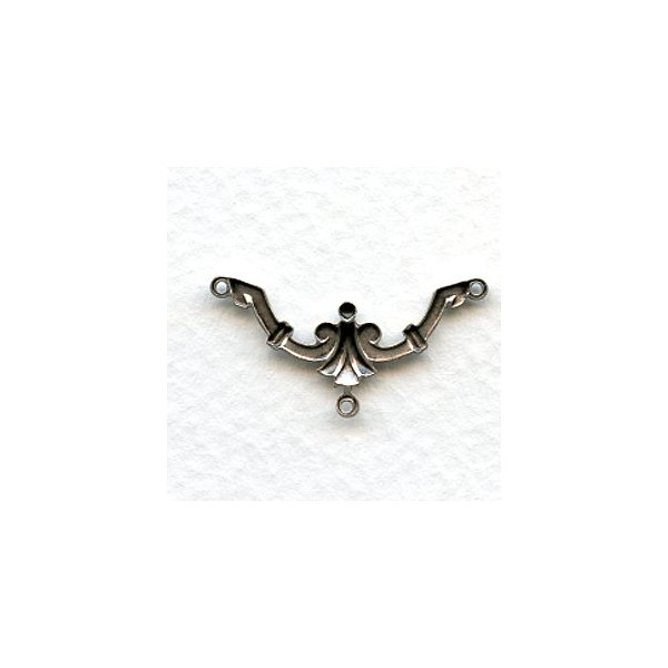 Three Loop Deco Style Connectors Oxidized Silver (6) - Image 2