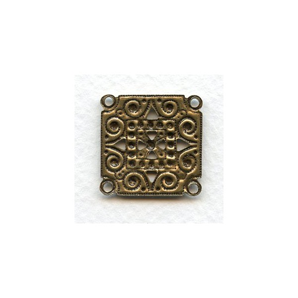 Four Loop Connectors or Bracelet Links Oxidized Brass (6) - Image 2