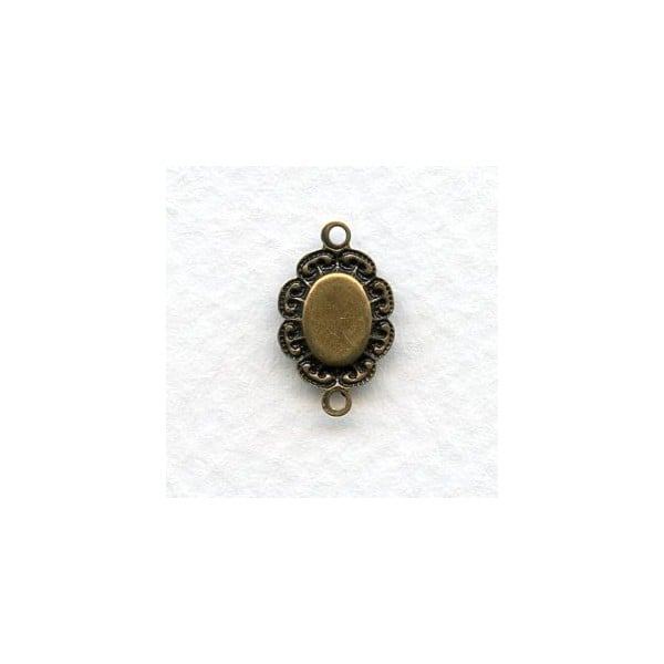 Setting Connector Ruffled Edge 7x5mm Oxidized Brass (12) - Image 2
