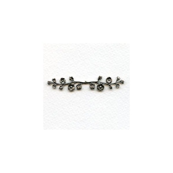 Floral Vine Border Swag Oxidized Silver 64mm (1)