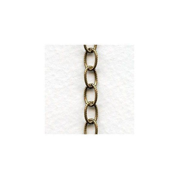 Antique Gold Brass Plated Steel Chain Oval 8x5mm Links (3ft)