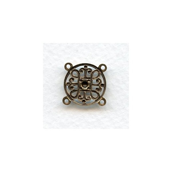 Filigree Four Loop 15mm Connectors Oxidized Brass (2) - Image 2
