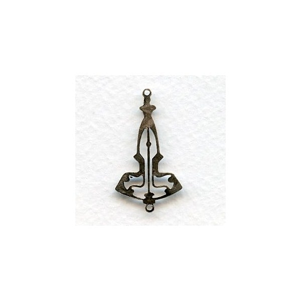 Art Deco Style Elegant Connectors Oxidized Silver (2) - Image 2