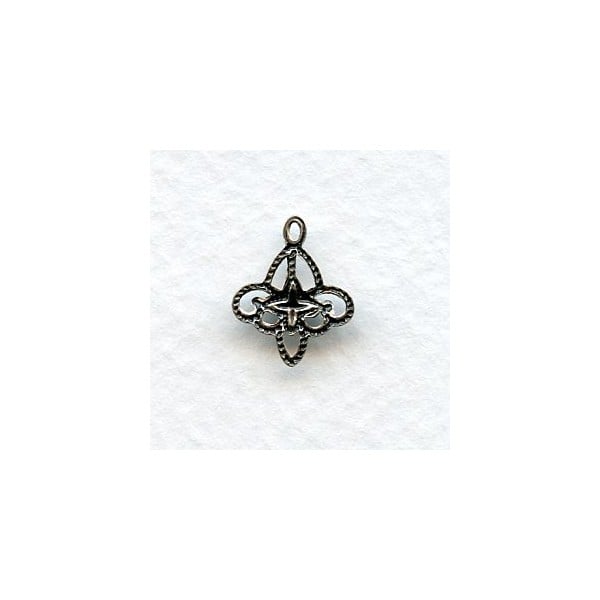 Filigree Connector Drops Oxidized Silver (12) - Image 2