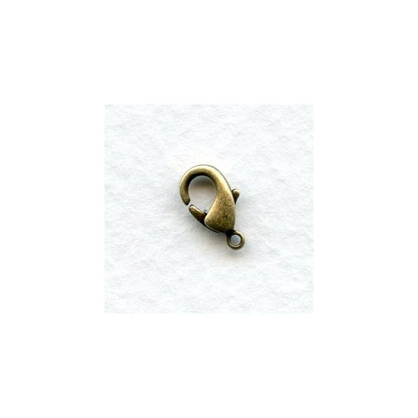 Tiny Lobster Claw Clasps Oxidized Brass 10x5mm (12)