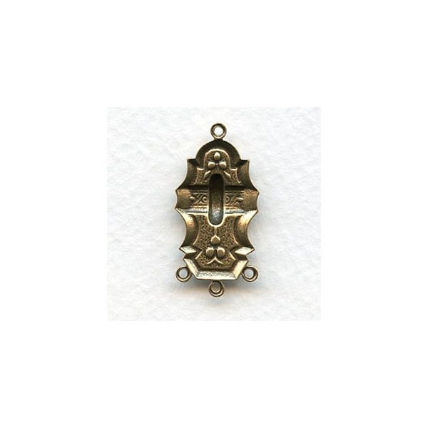 Dramatic Deco Style Connector Oxidized Brass (6) - Image 2