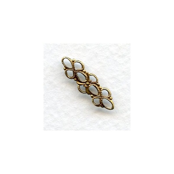 Dainty Filigree Connectors 20mm Oxidized Brass (12)