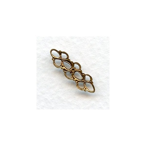 Dainty Filigree Connectors 20mm Oxidized Brass (12) - Image 2