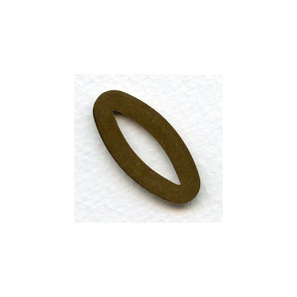 Oval Dramatic Connectors 32mm Oxidized Brass (3) - Image 2