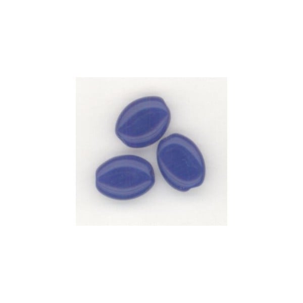 ^Navy Blue 8x6mm Flat Oval Beads from the Czech Republic (24)