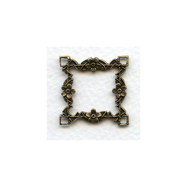 Floral Framework 26mm Connectors Oxidized Brass (2)