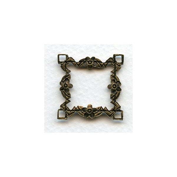 Floral Framework 26mm Connectors Oxidized Brass (2) - Image 2