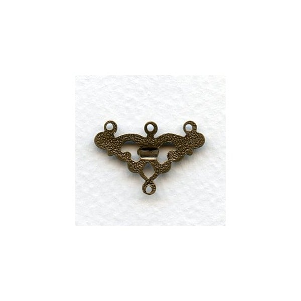 Openwork Connectors for 3 Strands Oxidized Brass (6) - Image 2
