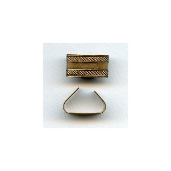 Patterned Wide Link Connectors Oxidized Brass (3)