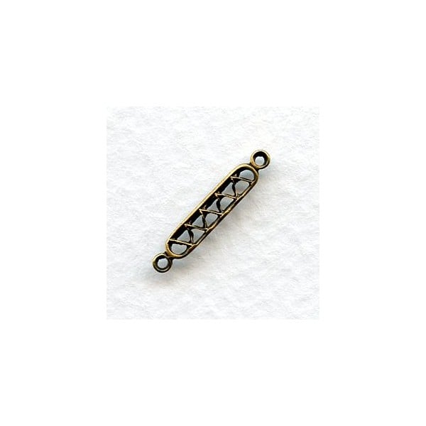 Lattice Work Filigree 18mm Connectors Oxidized Brass (12)