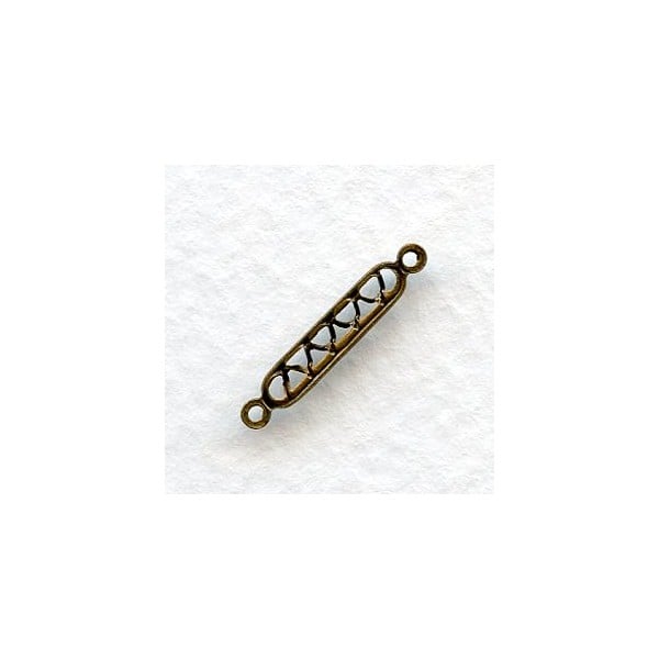 Lattice Work Filigree 18mm Connectors Oxidized Brass (12) - Image 2