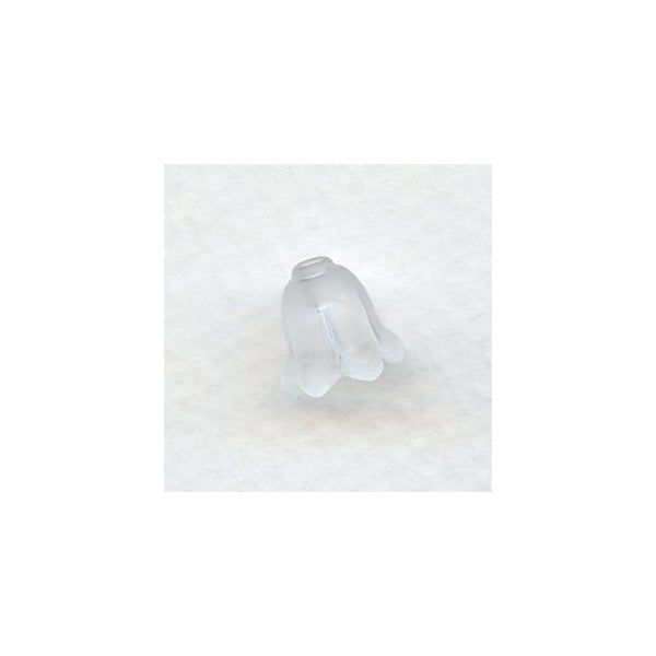 White Lucite Bell Shape Flower Beads Matte 9x9mm (12)
