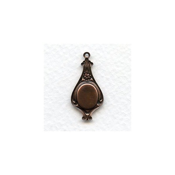 Pendant Fancy Setting Drop Style 10x8mm Oxidized Copper (12) - Image 2