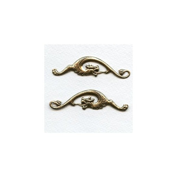 Pair of Mythical Creatures Oxidized Brass 74mm (1 set)