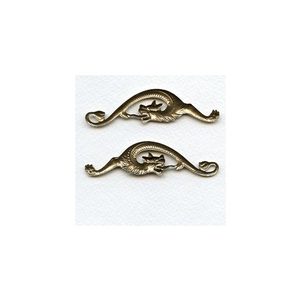 Pair of Mythical Creatures Oxidized Brass 74mm (1 set) - Image 2