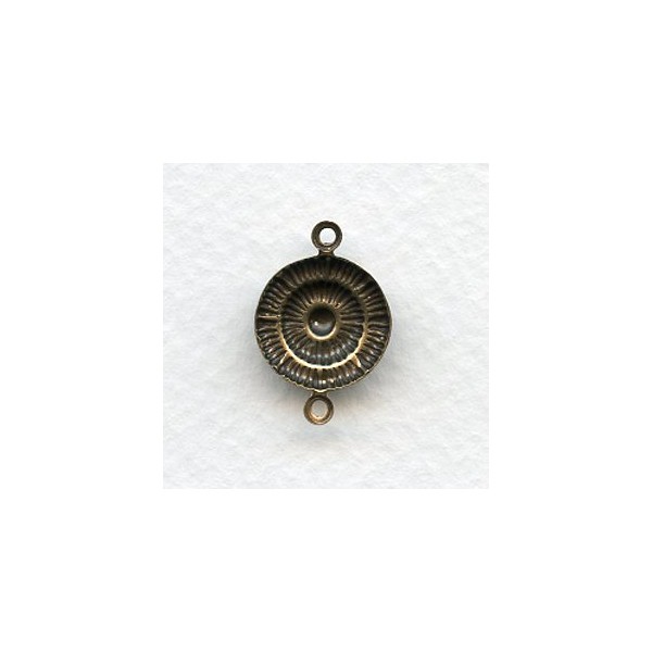 Button Detail Connectors Oxidized Brass 20mm (12) - Image 2