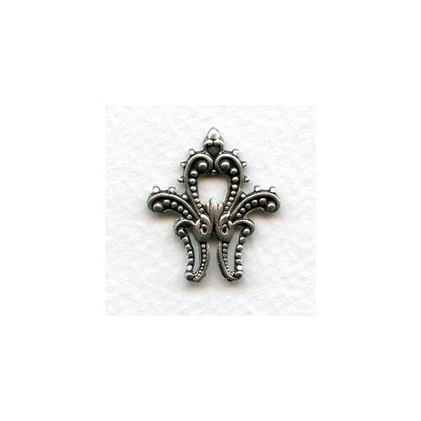Ornamental Accent Corner 24mm Oxidized Silver (6)