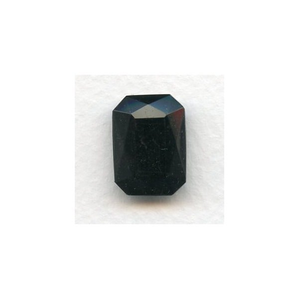 Octagon 18x13mm Jet Black Faceted Stone (1)