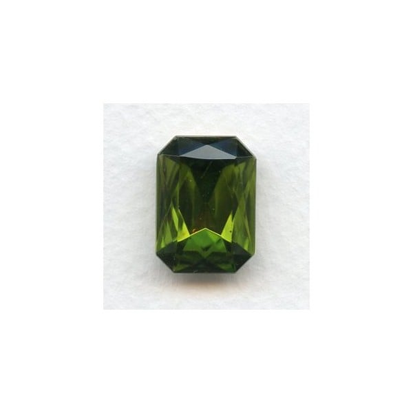 Octagon 18x13mm Olivine Foiled Faceted Stone (1)