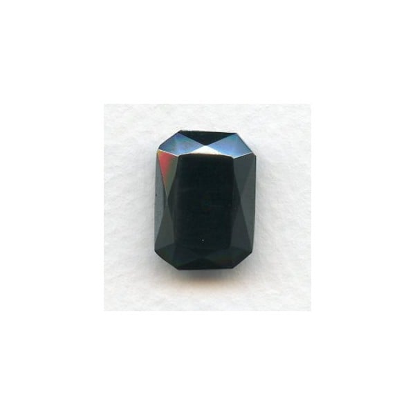 Octagon 18x13mm Hematite Black Faceted Stone (1)