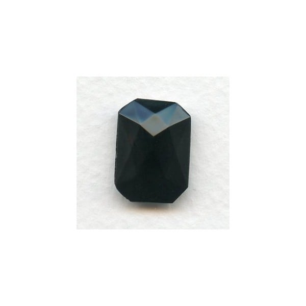 Octagon 18x13mm Jet Black Faceted Stone (1) - Image 2