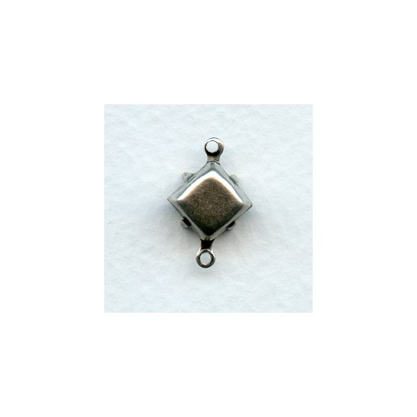 Square 8x8mm Setting Connectors Oxidized Silver (12) - Image 2
