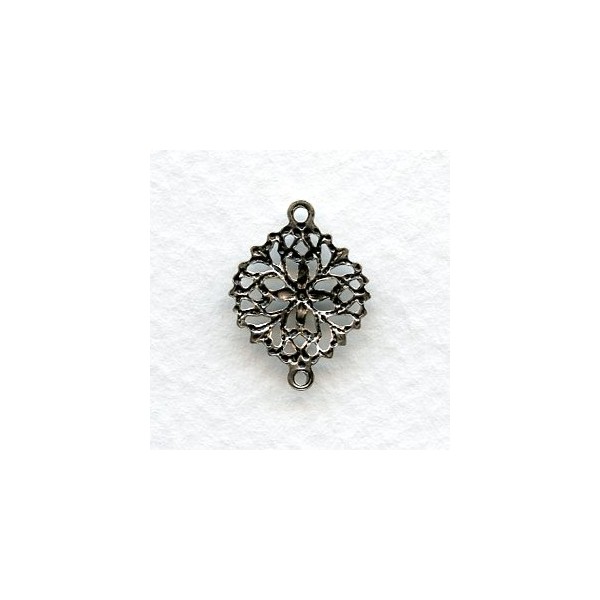 Round Filigree Connectors Oxidized Silver (12) - Image 2