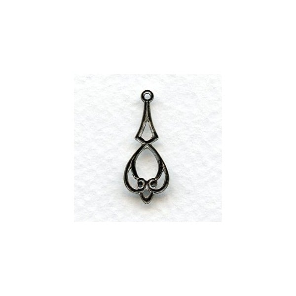 Dainty Filigree 22mm Pendants Oxidized Silver (6) - Image 2