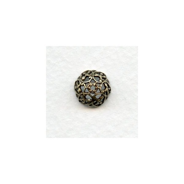 Elaborate 9mm Filigree Bead Caps Oxidized Brass (6)