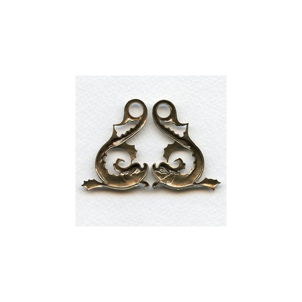 Koi Fish Stampings Oxidized Brass 42mm (1 set) - Image 2