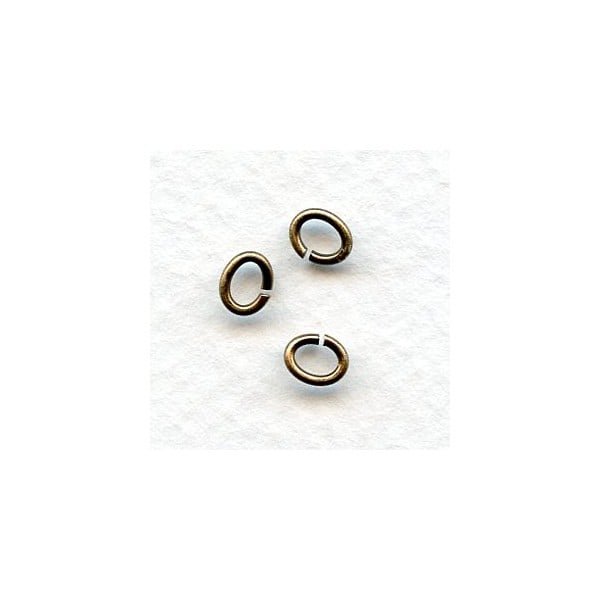 Small Oval Jump Rings Oxidized Brass 5x4mm