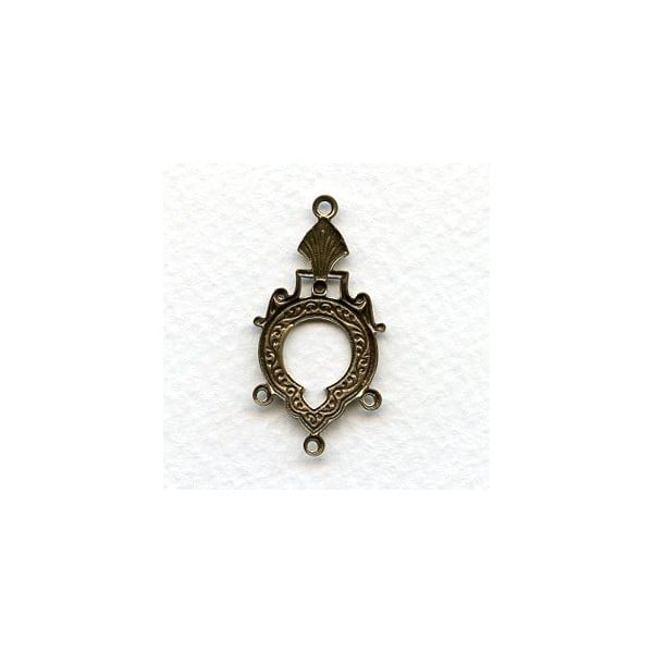 Three Strand Connectors Keyhole Detail Oxidized Brass (4) - Image 2