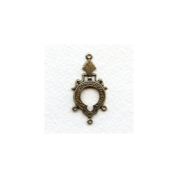 Three Strand Connectors Keyhole Detail Oxidized Brass (4)