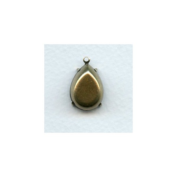 Pear Shape Pendant Settings Oxidized Brass 18x13mm (12) - Image 2