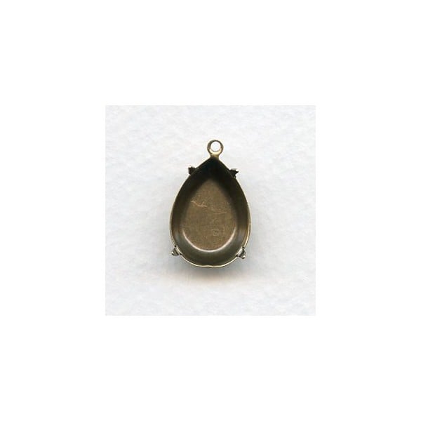 Pear Shape Pendant Settings Oxidized Brass 18x13mm (12)