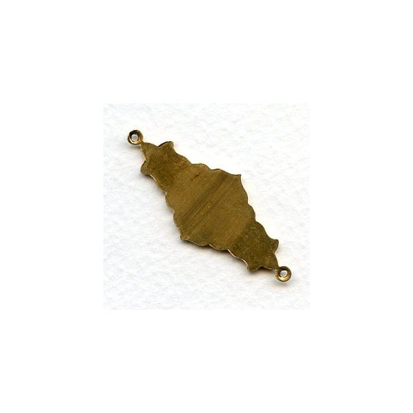 Embossed Connector 43x17mm Raw Brass (1) - Image 2