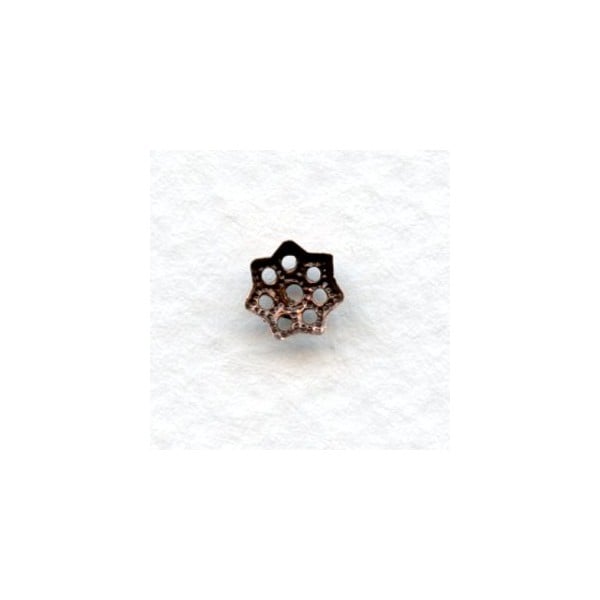 Filigree Petal Shape Bead Caps 6mm Oxidized Copper (50) - Image 2