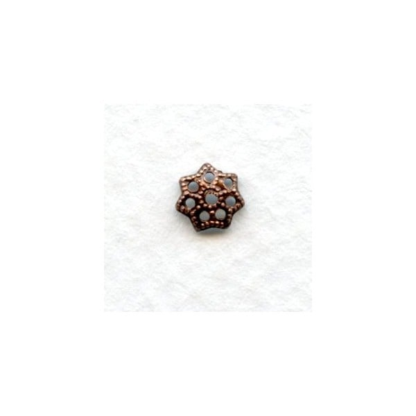 Filigree Petal Shape Bead Caps 6mm Oxidized Copper (50)