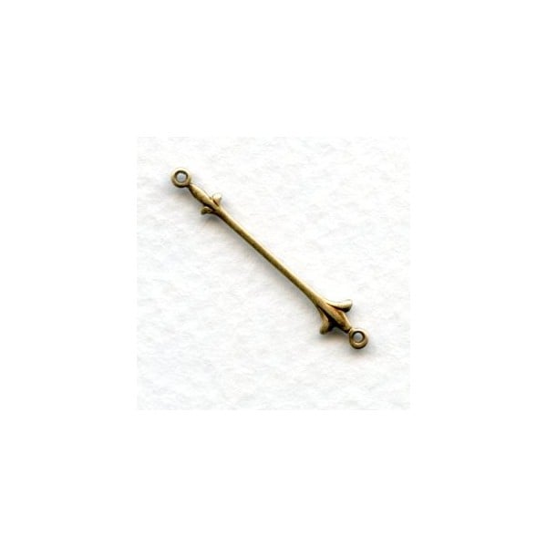 Fleur-de-Lis Connectors or Bails Oxidized Brass (6)