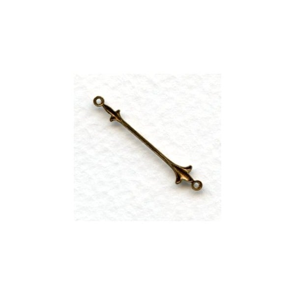 Fleur-de-Lis Connectors or Bails Oxidized Brass (6) - Image 2